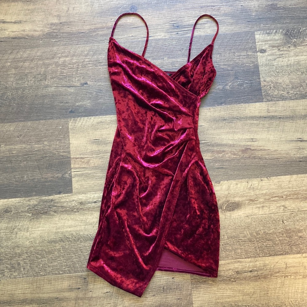 Crushed Red Velvet Dress